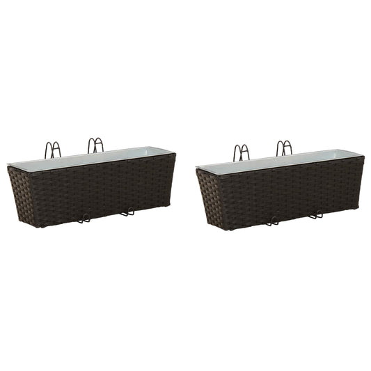 Barandilla 2 Uds. Negro 50 X 17 X 17 Cm Metal_0