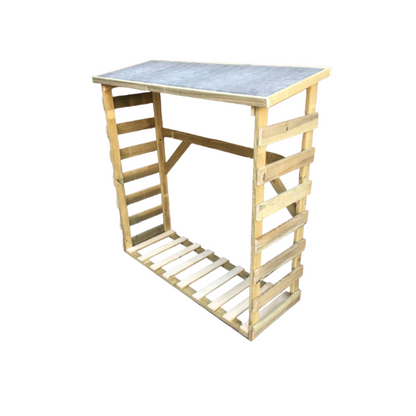 Leñero De Madera Aro Con Tela Asfáltica Vidahuerto 100x50x150 Cm_1