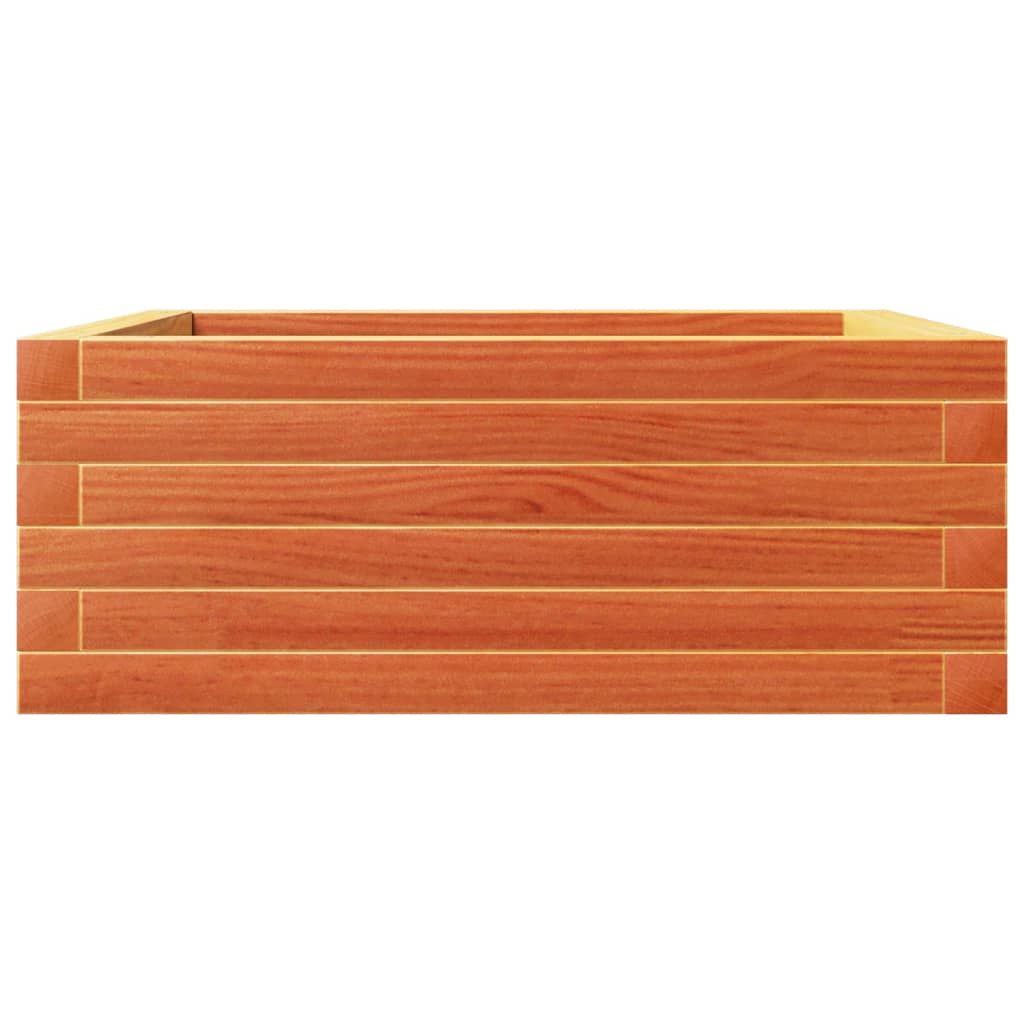 Jardinera De Madera Maciza Pino Marrón Cera 60x60x23 Cm_4
