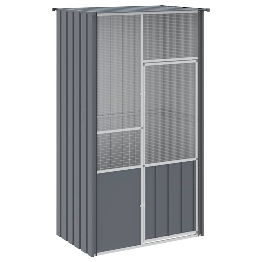 Vidaxl Jaula De Pájaros Acero Galvanizado Gris Antracita 115x78x200 Cm_0