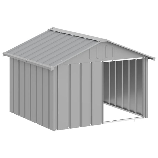 Casa Para Perros Acero Galvanizado Gris 116,5x153x81,5 Cm_0