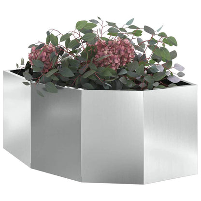 Macetero De Esquina Plateado 60 X 60 X 35 Cm Acero Galvanizado_2