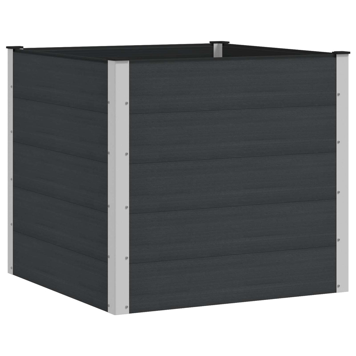 Arriate Elevado Negro 100 X 100 X 91 Cm Wpc Y Aluminio_0