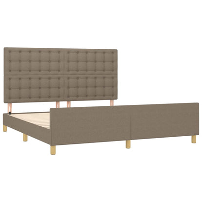 Estructura De Cama Con Cabecero De Tela Gris Taupe 180x200 Cm / Vetonek_2