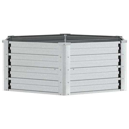 Arriate De Acero Galvanizado Plateado 129x45 Cm_0