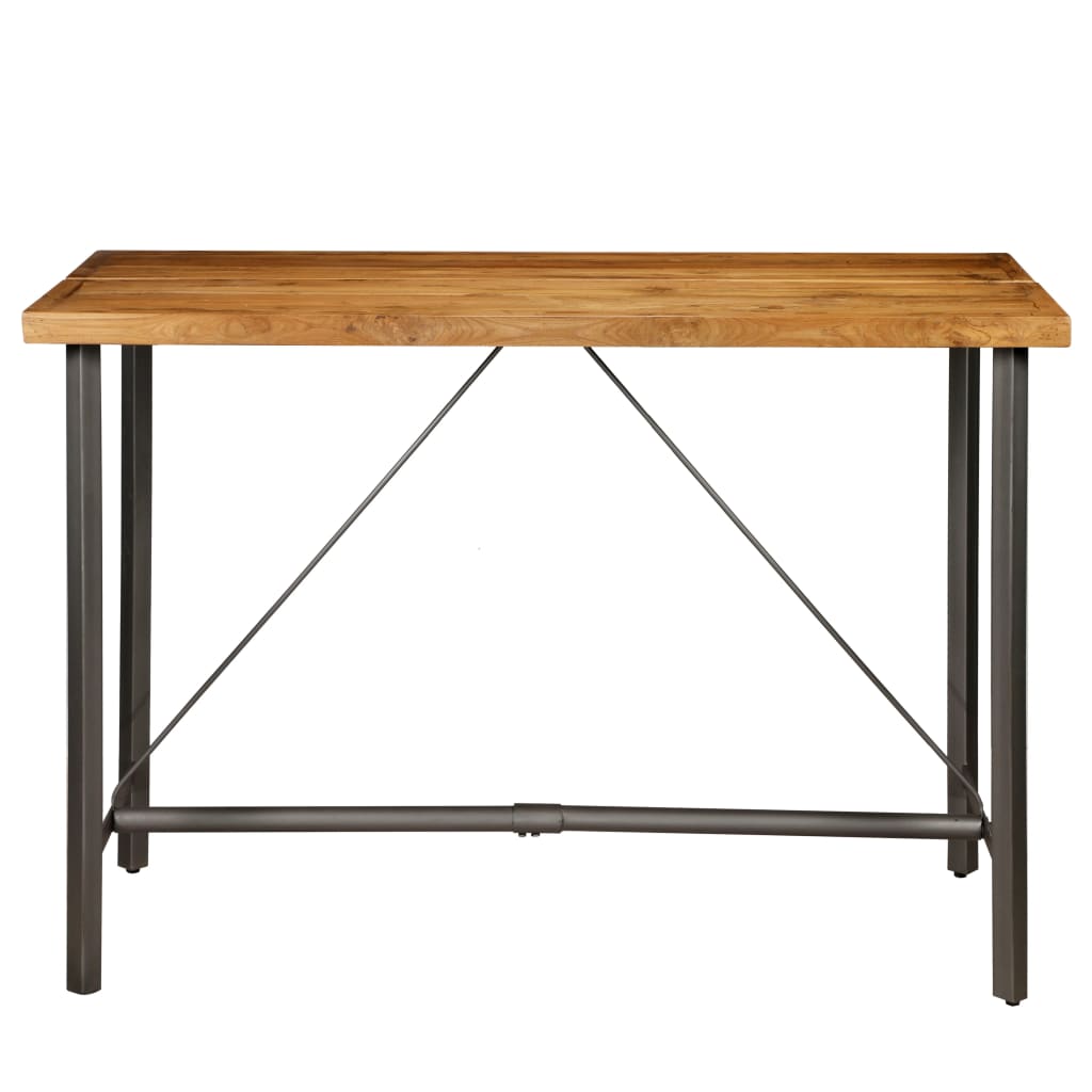 Mesa Alta De Bar Teca Maciza Reciclada 150x70x106 Cm_1