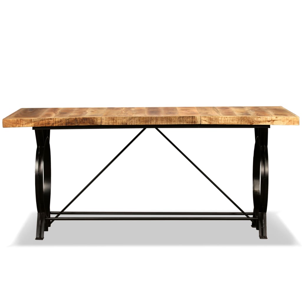 Mesa De Comedor De Madera Maciza De Mango Rugosa 180 Cm_1