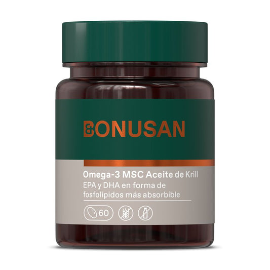 Óleo de Krill Ómega-3 MSC Bonusan 60 pérolas