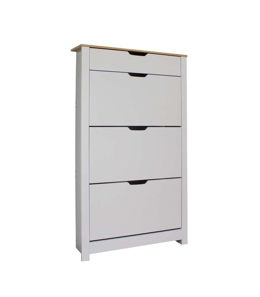 Armario Zapatero 3 Trampones 1 Cajón Acabado Blanco 78cm(ancho) 140cm(altura) 24cm(fondo)_0