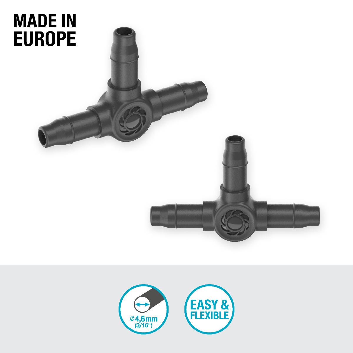 Peça em T de 4,6 mm (3/16") Gardena Microdripsystem