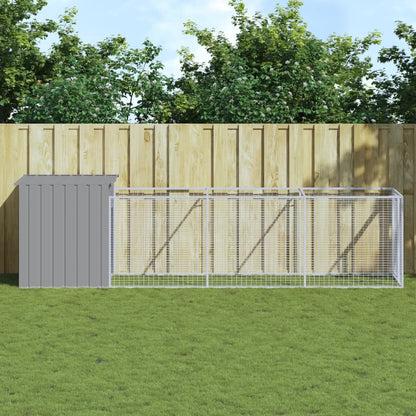 Caseta Perros Corral Acero Galvanizado Gris Claro 110x405x110cm_1
