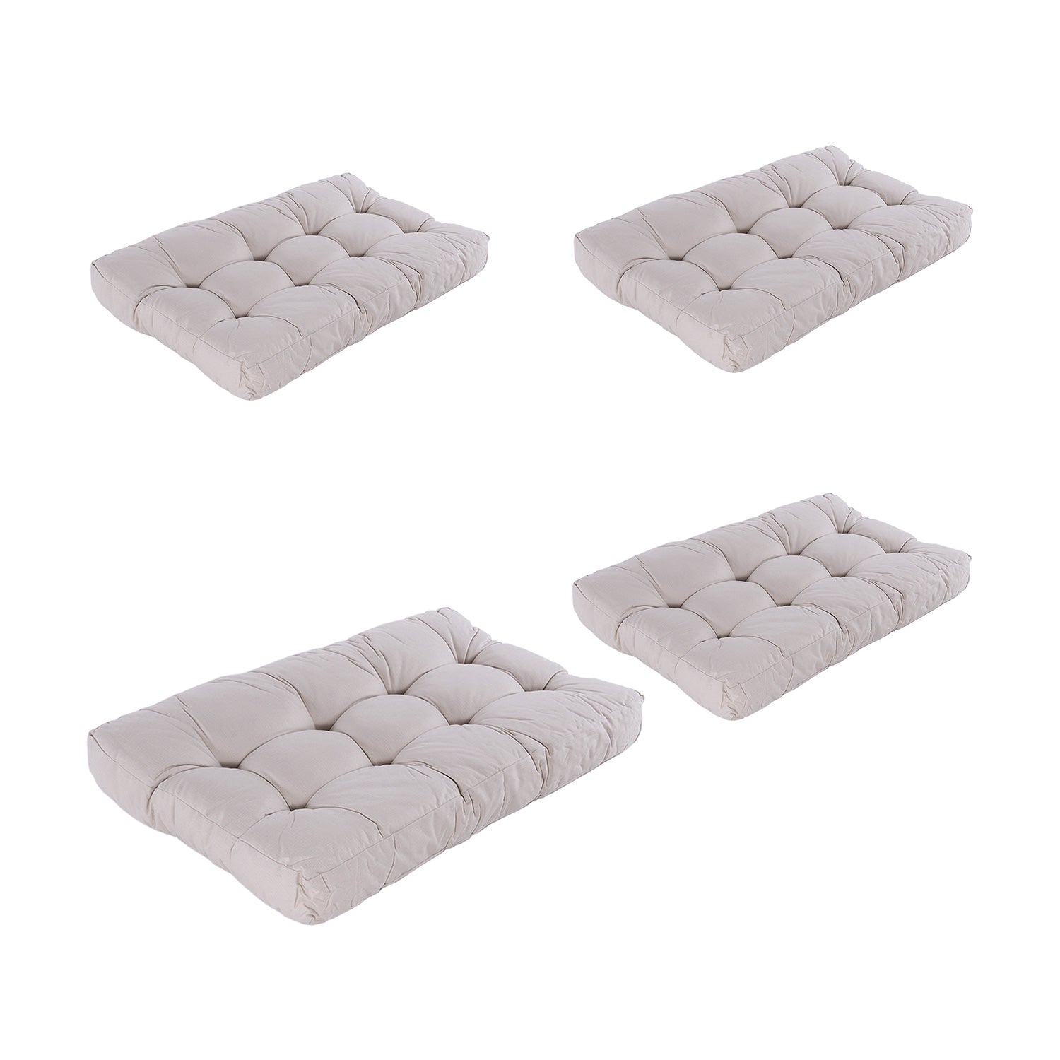 Pack 4 Cojines Asiento Para Palet, Tamaño: 80x120x16 Cm, Olefin Color Crudo, Repelente Al Agua_1