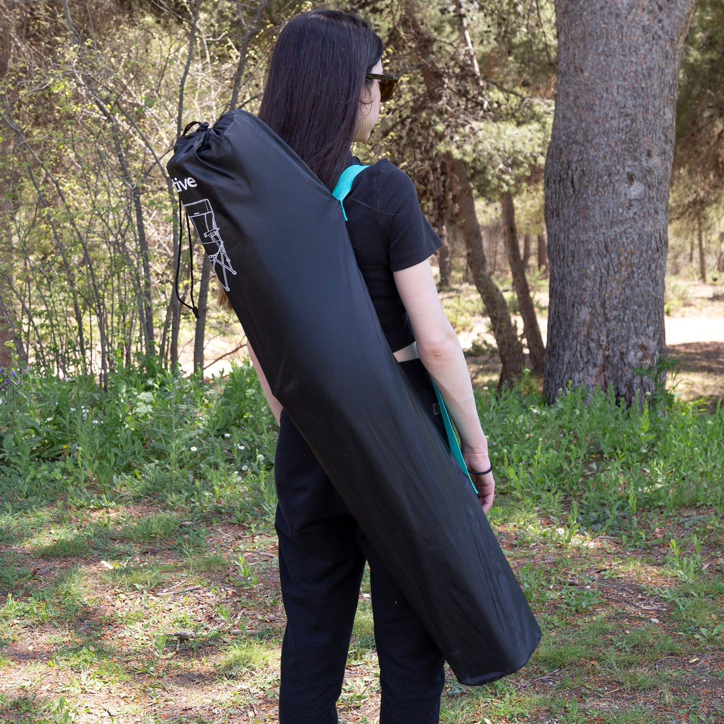 Aktive Pack 2 Sillas Plegables Camping Deluxe 60x57x41 Cm Negro Con Respaldo De Rejilla_1
