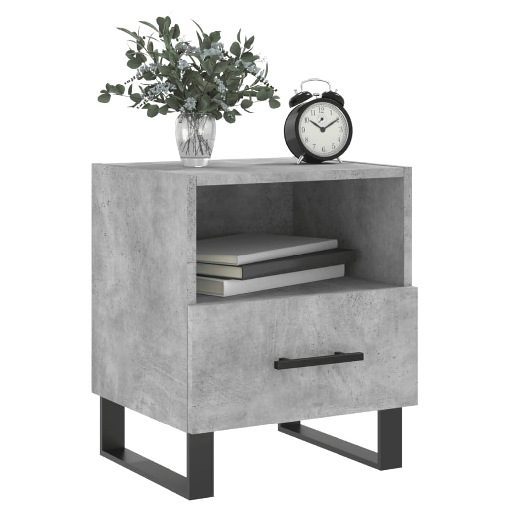 Mesita Noche 2 Uds Madera Ingeniería Gris Hormigón 40x35x47,5cm_2