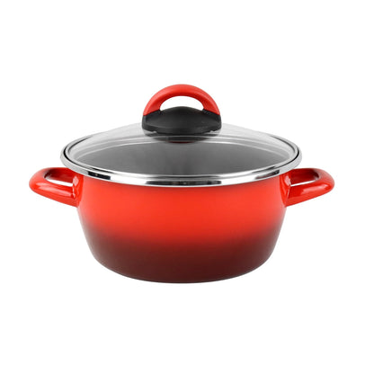 Cacerola 'sr' Ø24cm Con Tapa Vidrio Rojo Magefesa_0