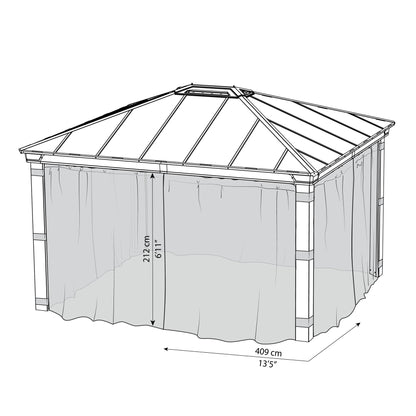 Conjunto de mosquiteiro para gazebo Dallas 360x422 cm 