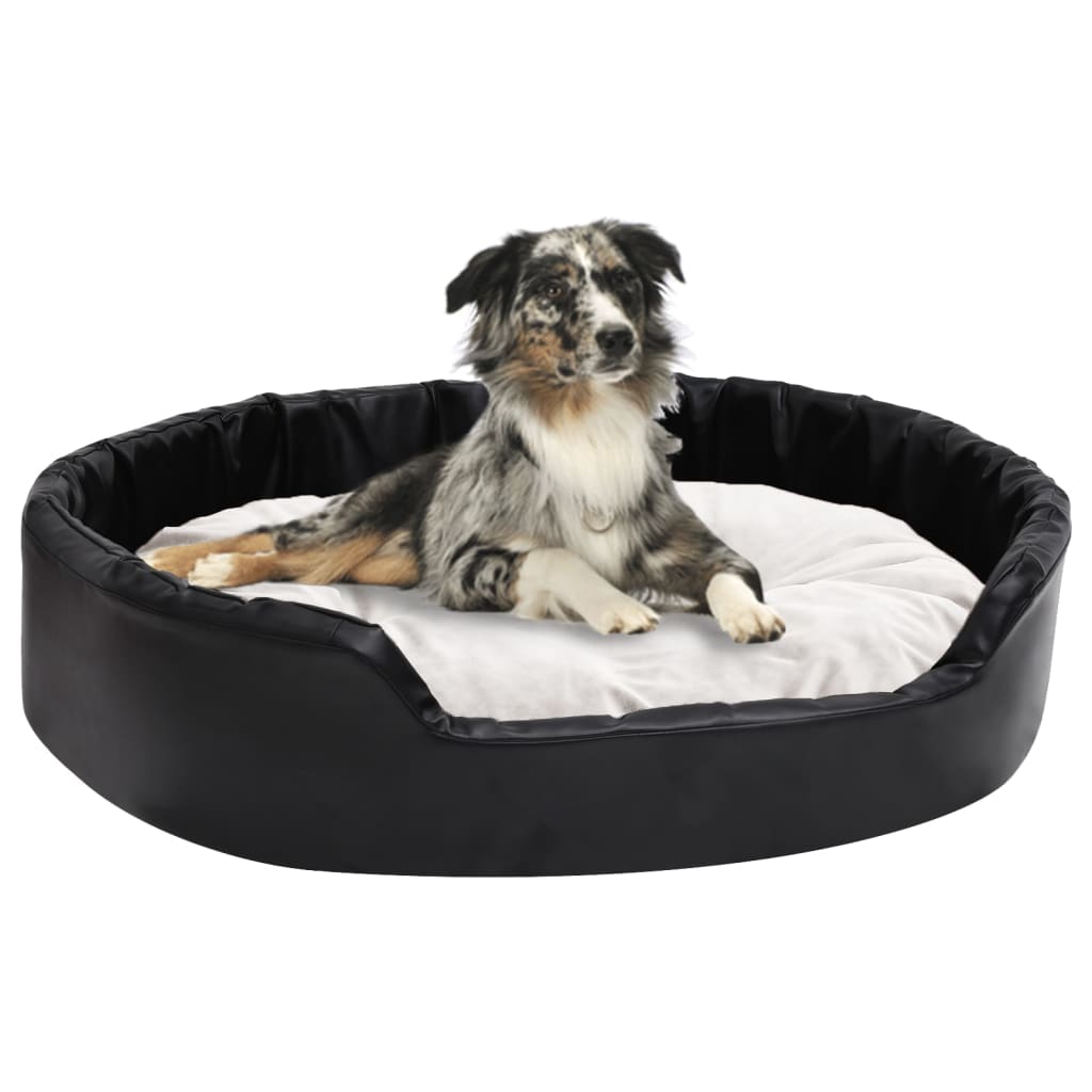 Vidaxl Cama Para Perros Felpa Y Cuero Sintético Beige 90x79x20 Cm_5