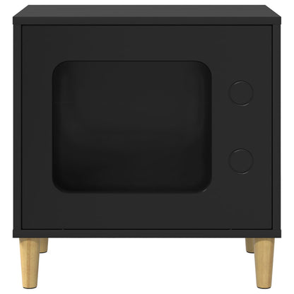 Casa Para Gatos Negro 51 X 30 X 52 Cm Madera De Ingeniería_4
