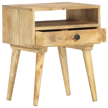 Mesita De Noche De Madera Maciza De Mango 40x35x50 Cm_1