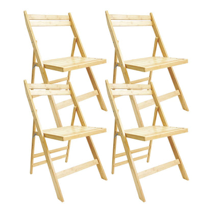 Pack 4 Sillas Plegables De Madera De Bambú 42.5x47.5x79cm O91_0