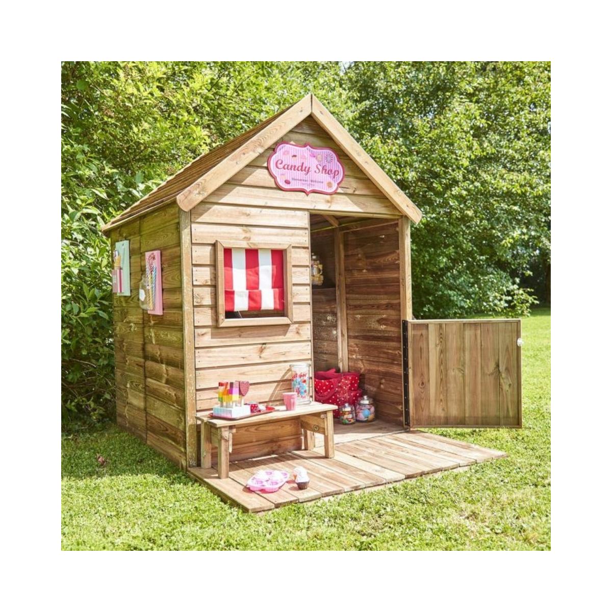 Casa de brincar infantil em madeira Heidi Soulet com banco