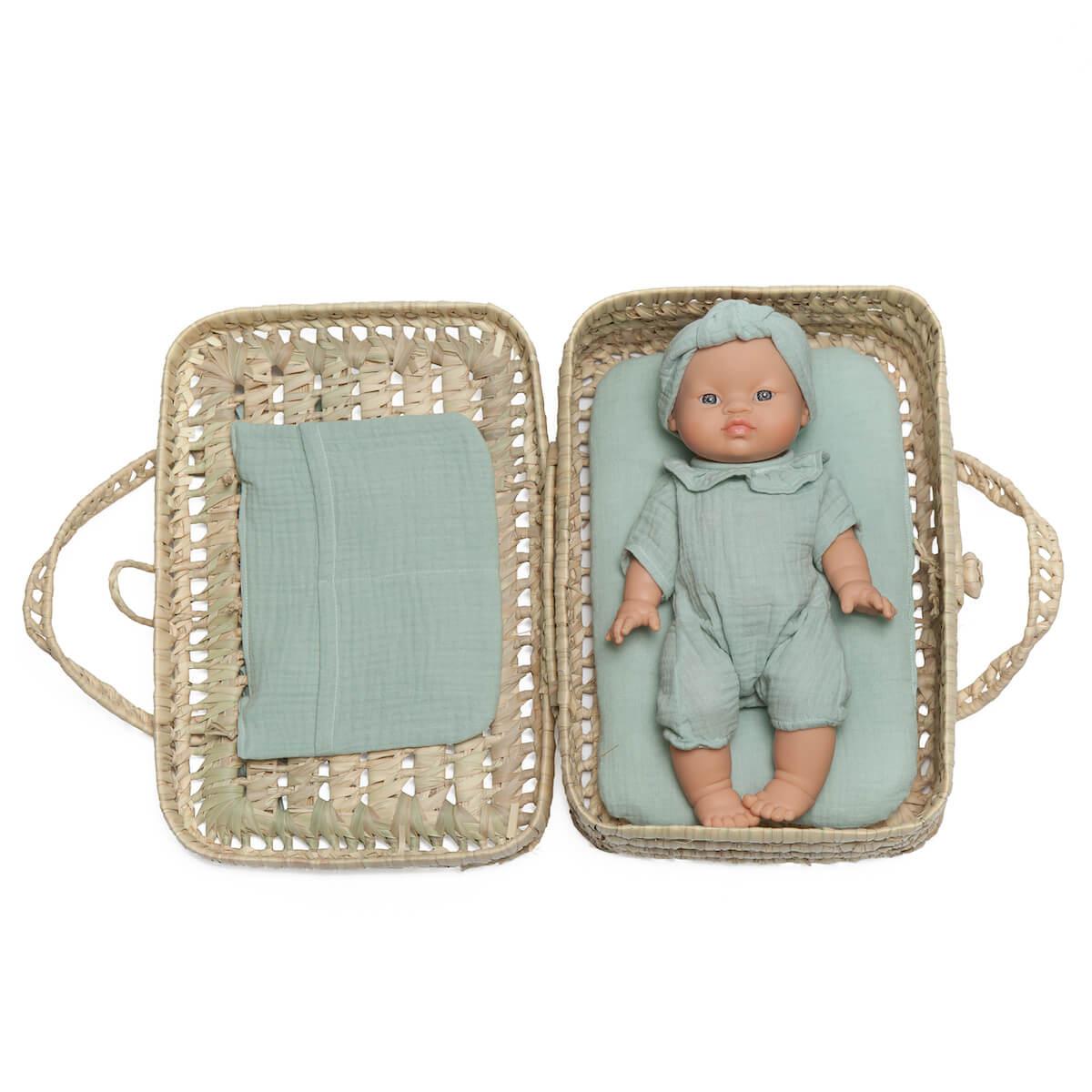 Maleta Mimbre Muñeca Bobble Verde_2