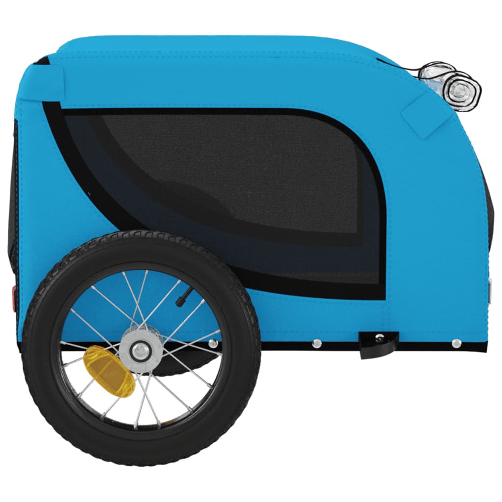 Remolque De Bicicleta Mascotas Hierro Tela Oxford Azul Negro_5