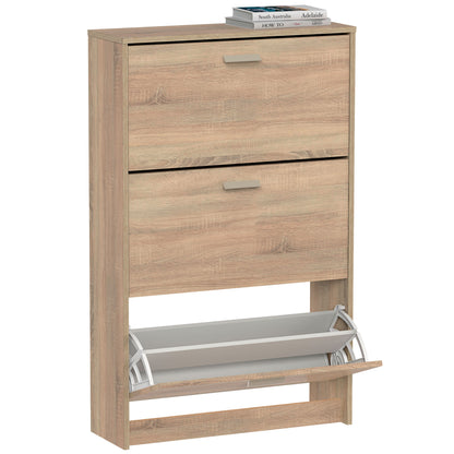 Zapatero Entrada Recibidor, Mueble Auxiliar Estrecho Zapatos, 3 Puertas, Madera 119,5x74x25 Cm, Briebe, Nova, Madera_3