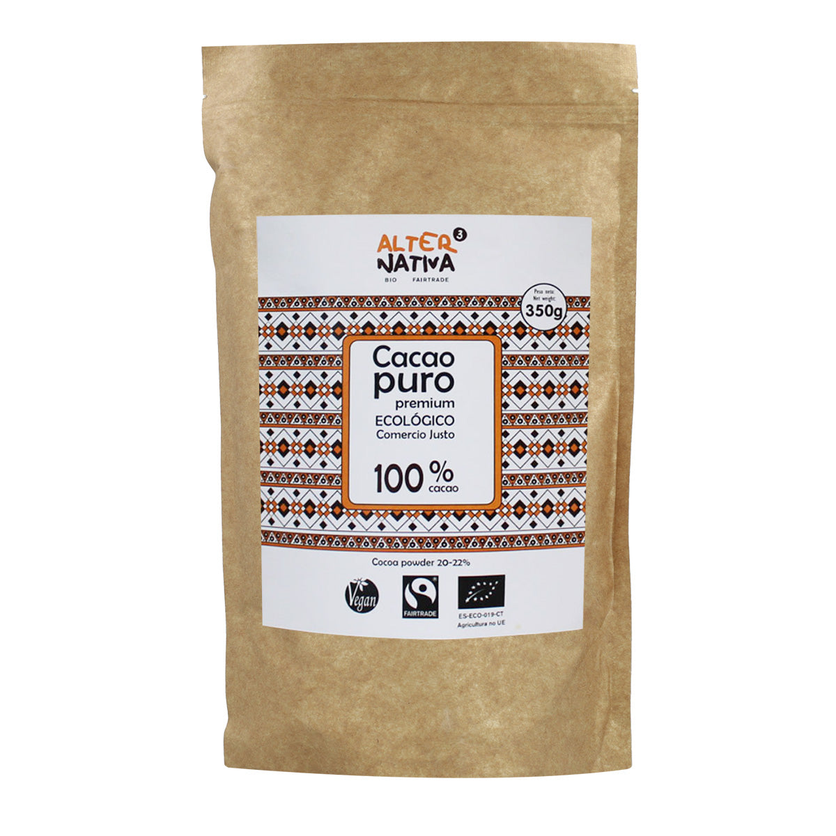 Alternativa ao Cacau Biológico Puro Premium 350 g