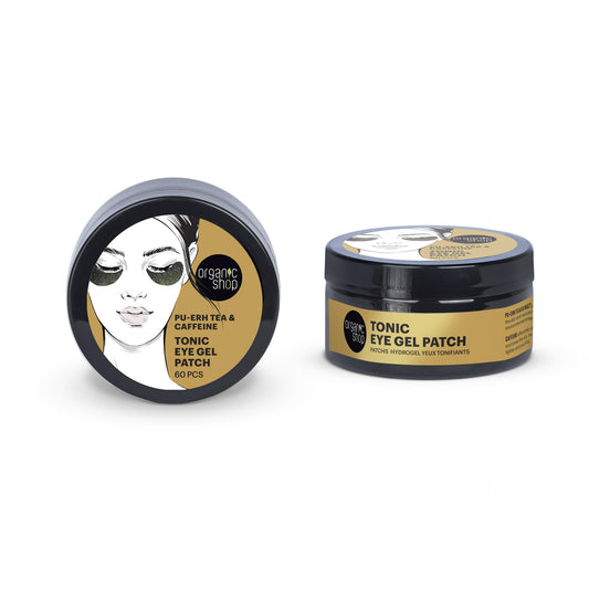Adesivos de gel tonificante para os olhos com chá Pu-erh e cafeína da Organic Shop, 60 unidades