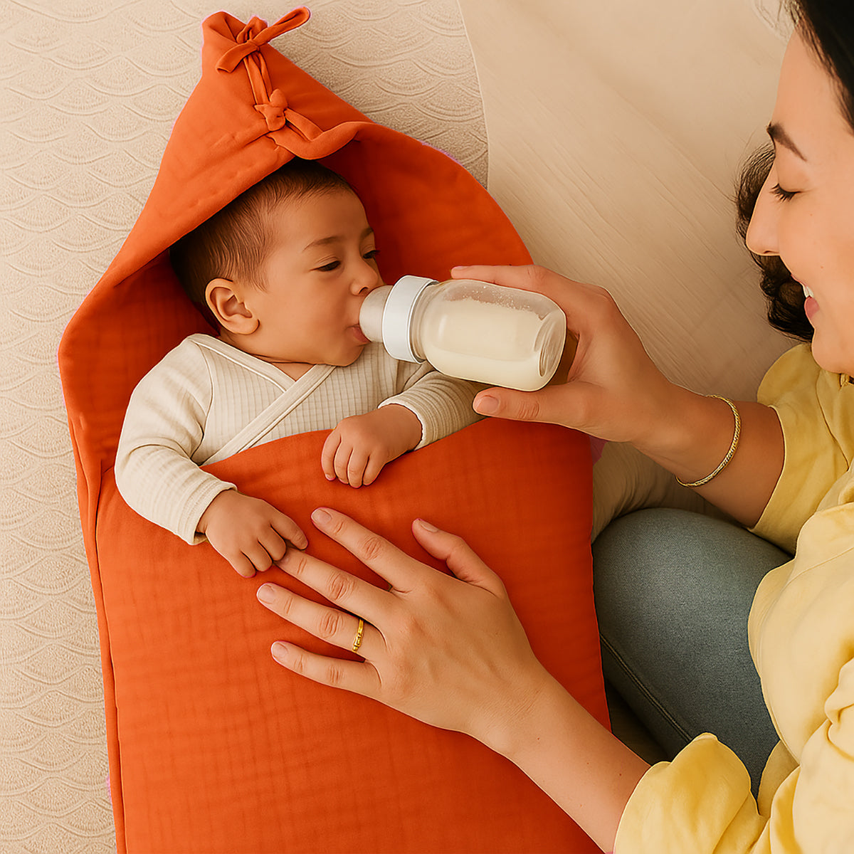 Nido De Bebé  En Algodón Bio Fresa_4