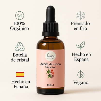 Aceite de Ricino Puro 100 ml | Fortalece Pestañas, Cejas, Cabello y Uñas | M&On Naturals_3