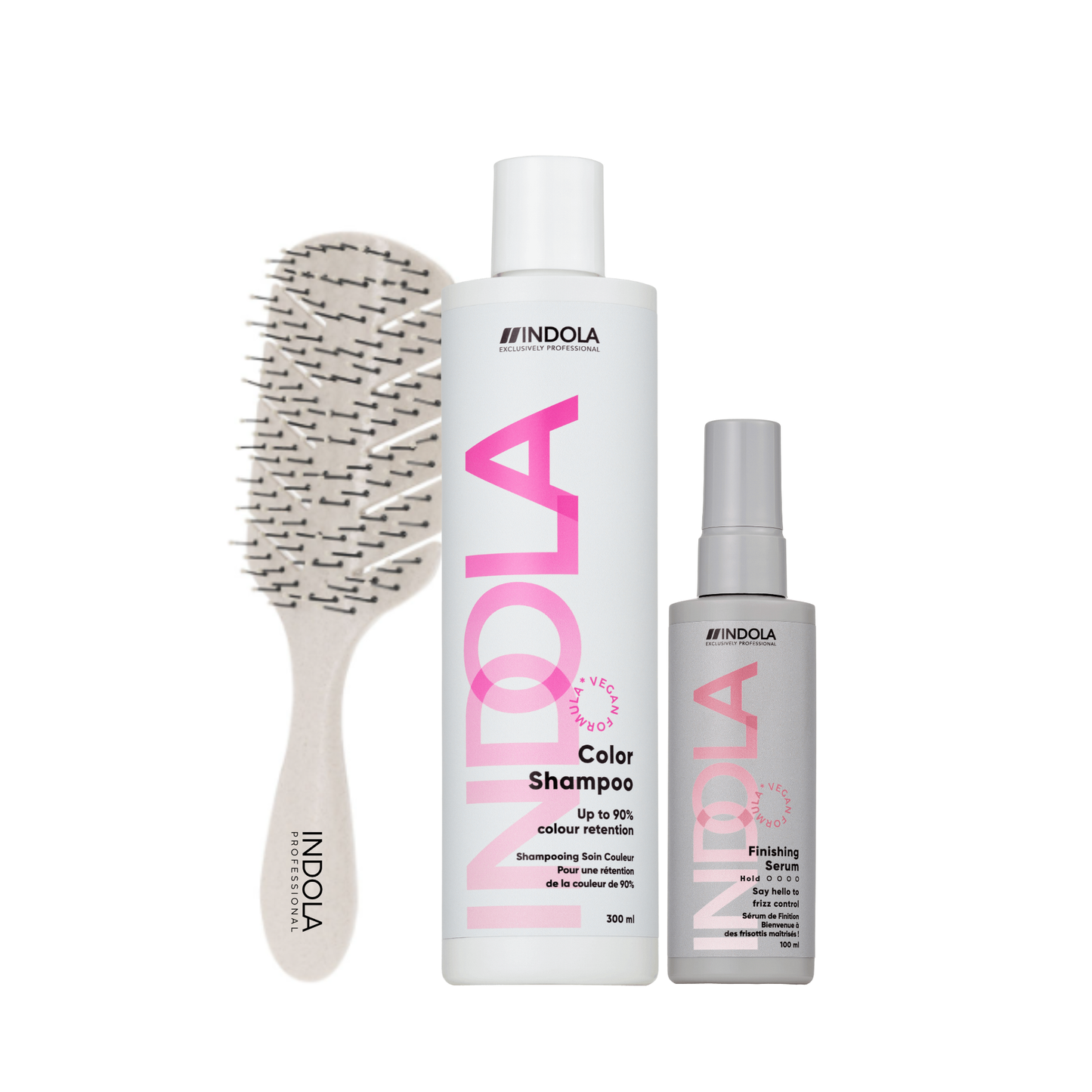 Indola Pack Color Y Suavidad – Champú + Sérum Profesional Anti-frizz Cabello Teñido – 300ml + 100ml_0