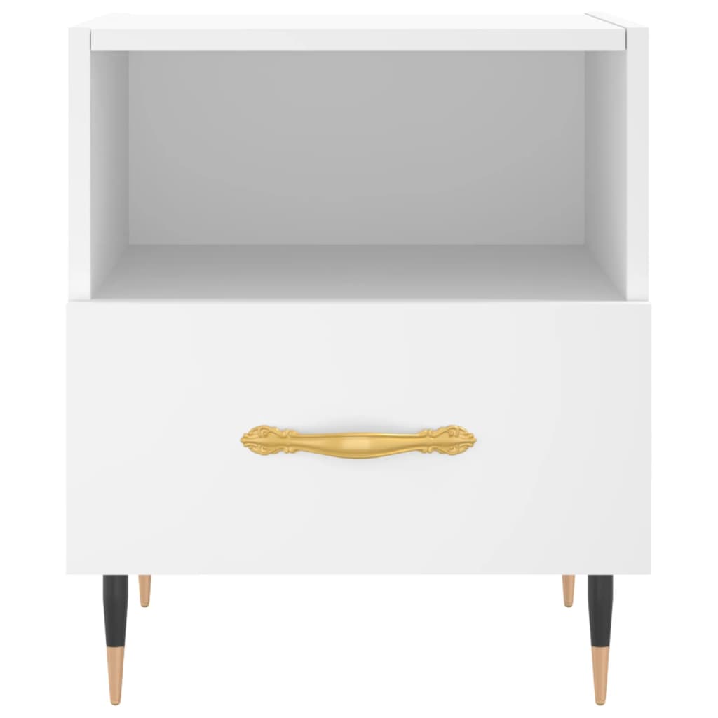 Mesita De Noche Madera De Ingeniería Blanco 40x35x47,5 Cm_2