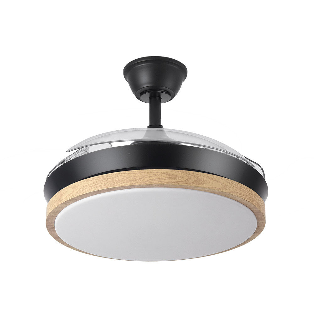 Ventilador Dc Evros Negro/hay 72w 6120lm 91d 3aspas Desplegables 3000-4000-6000k Remoto, Temporizador, Memoria_1