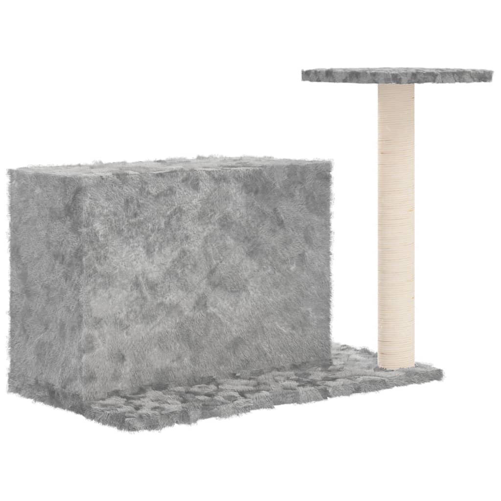 Rascador Para Gatos Con Postes De Sisal Gris Claro 51 Cm_4