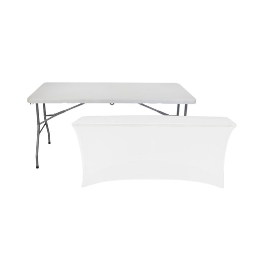 Mesa Plegable 150cm Blanca + Funda Catering 7house_0