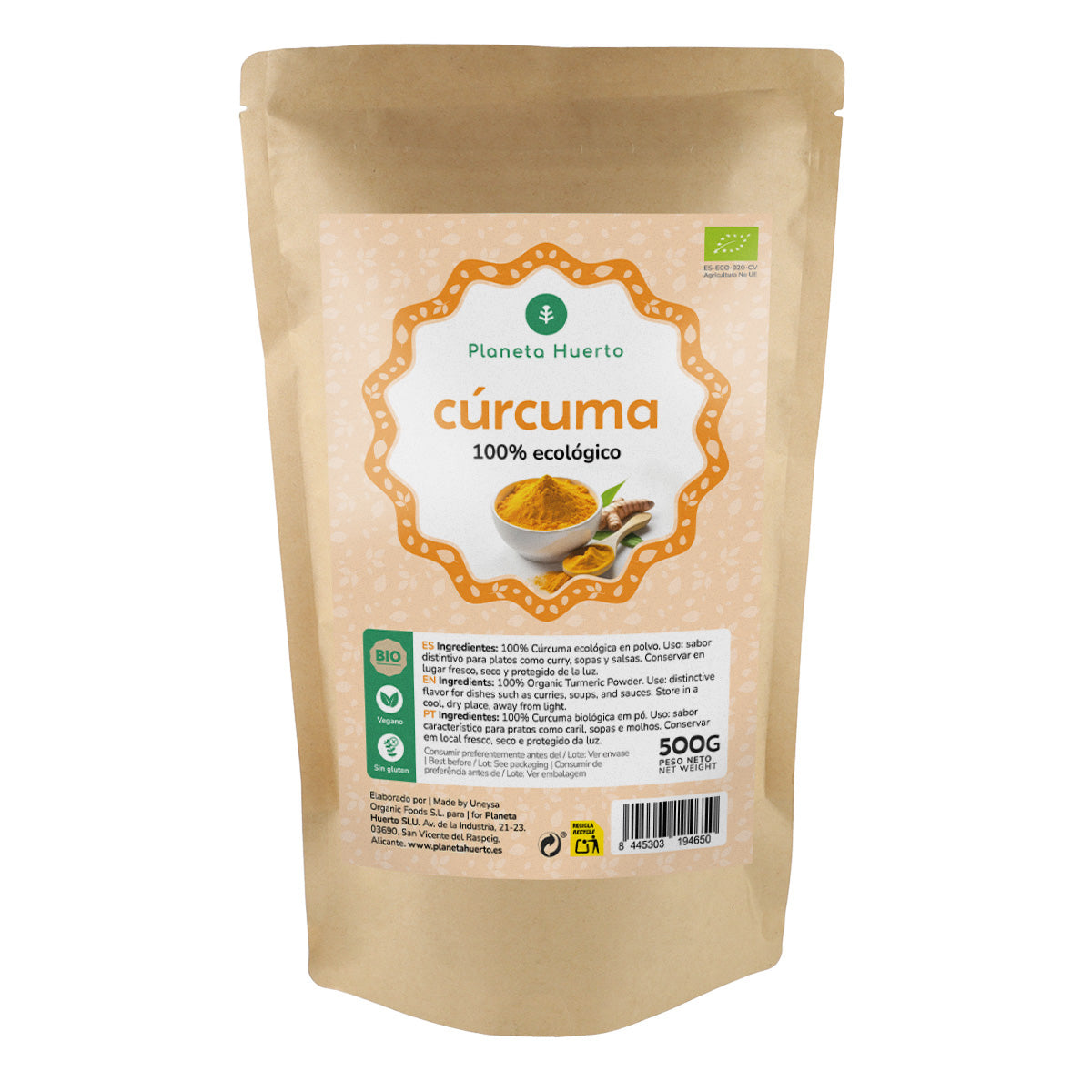 Cúrcuma em pó ECO Planeta Huerto 500 g
