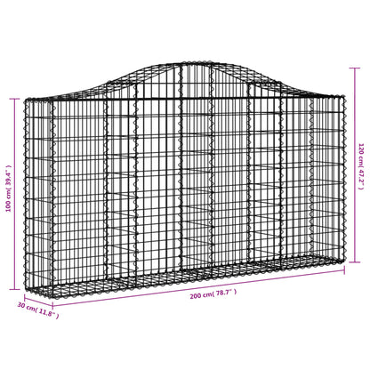 Cestas De Gaviones 4 Uds Forma De Arco Hierro 200x30x100/120 Cm_5
