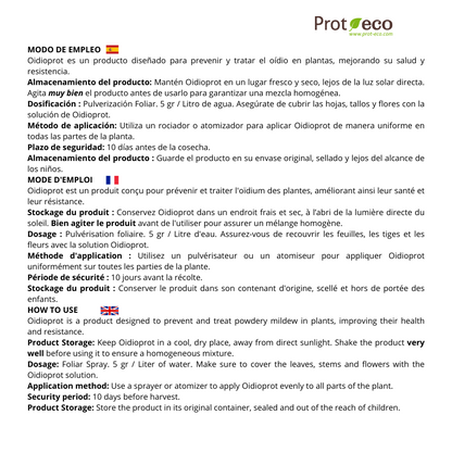 Tratamiento ecológico contra oídio en plantas Oidioprot Prot-eco 100 g_4