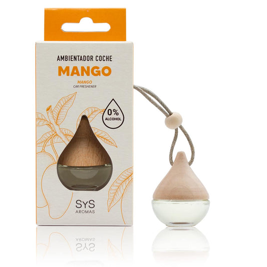 Ambientador Coche SYS Drop Mango 6 ml | Aroma Tropical Afrutado | Frescor Duradero | Formato Colgante_0