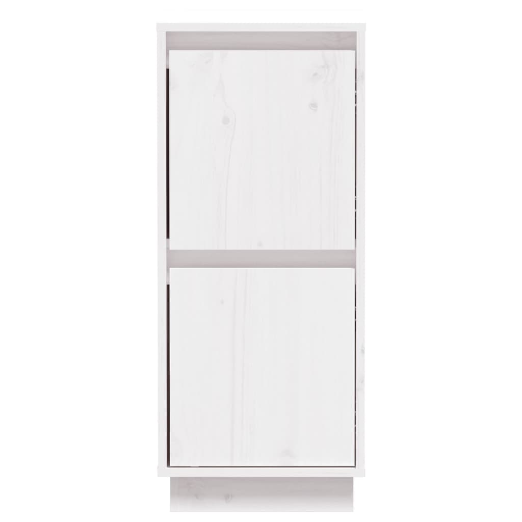 Aparador De Madera Maciza De Pino Blanco 31,5x34x75 Cm / Vetonek_4