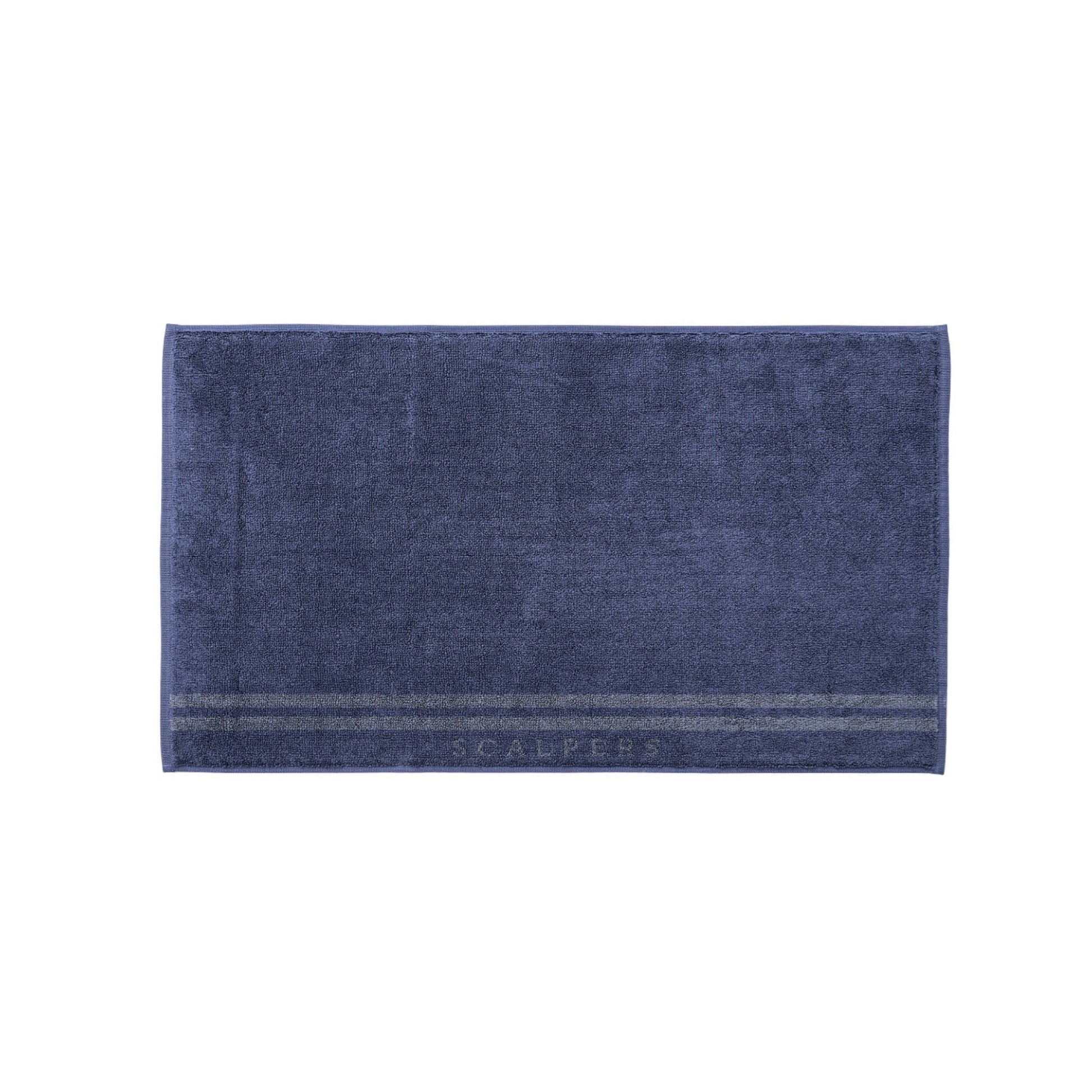 Alfombrilla De Baño 50x80cm En Algodón Azul Navy Con Rayas Scalpers Home