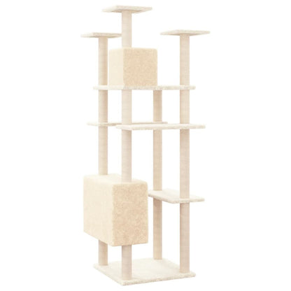 Vidaxl Rascador Para Gatos Con Postes De Sisal Color Crema 162 Cm_4
