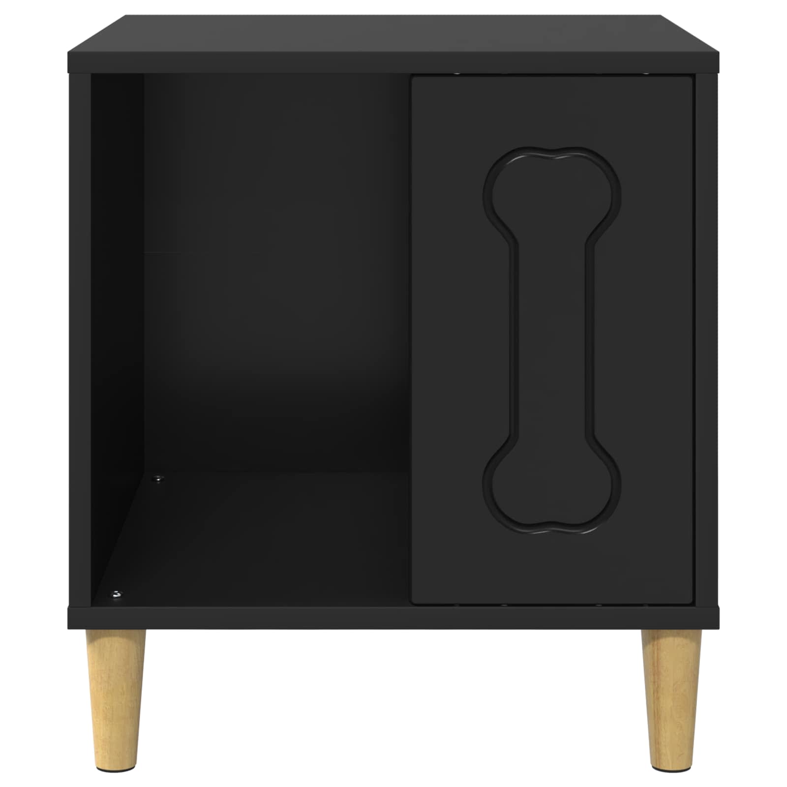 Casa Para Perros Negro 44 X 42 X 49 Cm Madera De Ingeniería_4