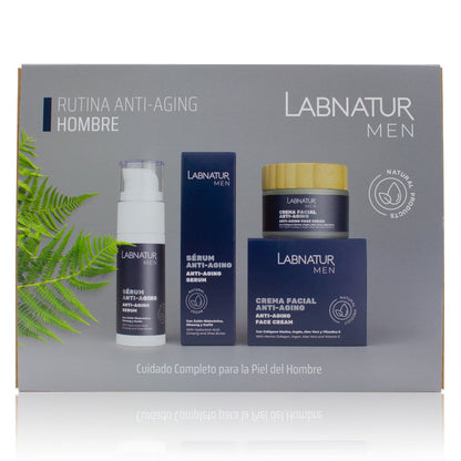 Pack Anti-Aging para Hombre Labnatur Men | Sérum 30 ml y Crema Facial 50 ml | Ácido Hialurónico y Colágeno Marino_0