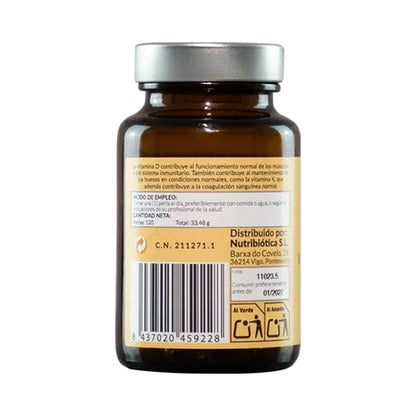 Vitamina D3+K2, Kiroot, 120 pérolas