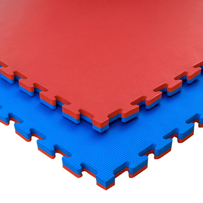 Tatami Puzzle 2cm 100x100cm, Pack 4 Unidades – Superficie T Rojo/azul_0