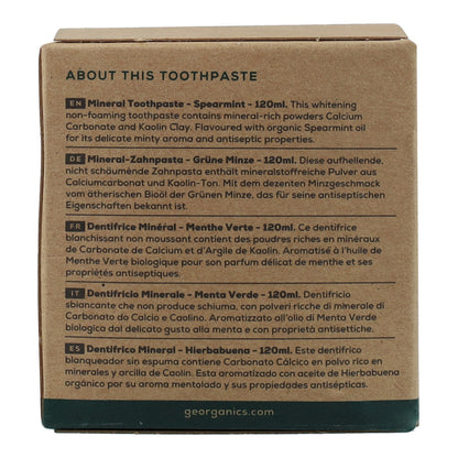 Pasta de dentes natural de hortelã-pimenta e coco da Georganics
