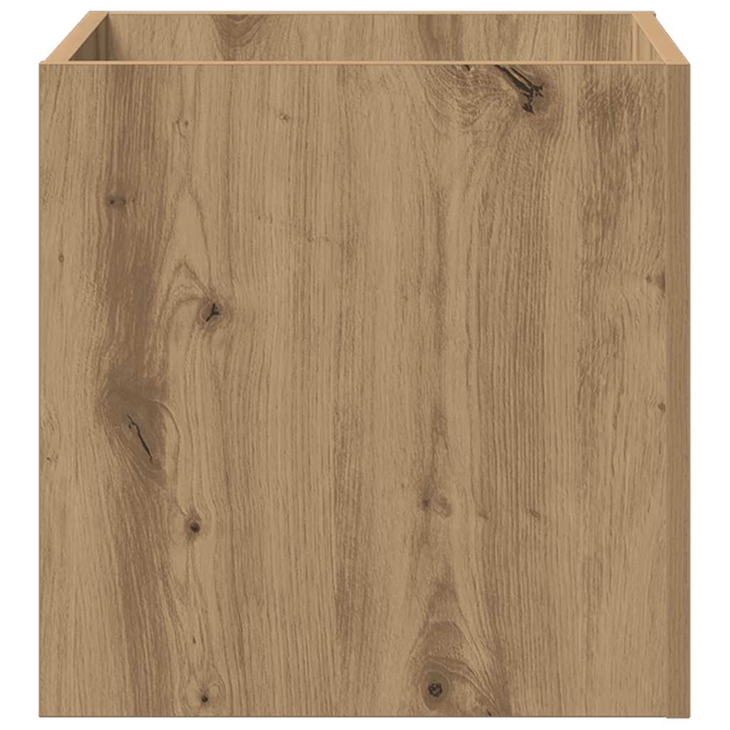 Jardinera De Madera Contrachapada Roble Artesanal 40x40x40 Cm_3